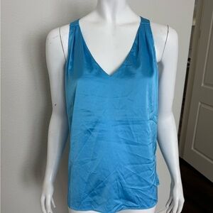 Boston Proper Blue Sleeveless Tank Top